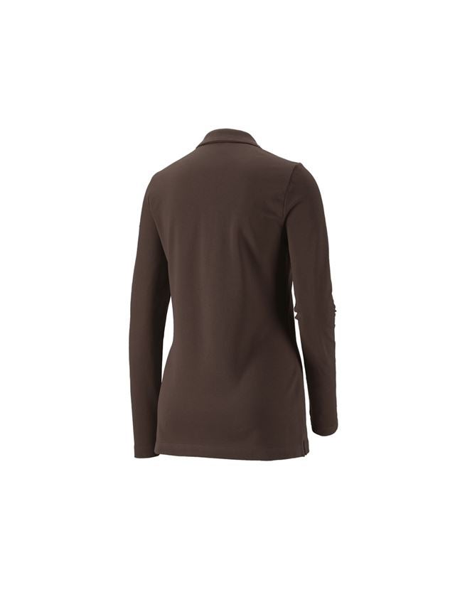 Koszulki | Pulower | Bluzki: e.s.Bluzka polo z piki, dł.ręk. cotton stretch,da. + kasztanowy 1