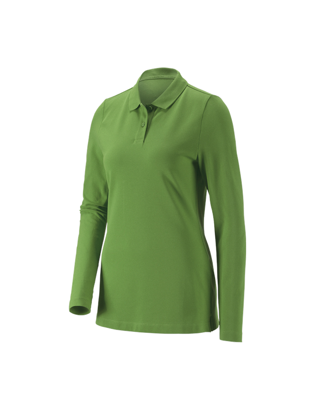 Koszulki | Pulower | Bluzki: e.s.Bluzka polo z piki, dł.ręk. cotton stretch,da. + zielony morski