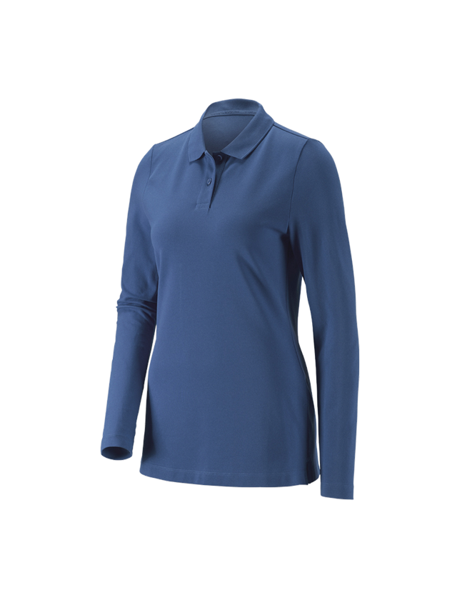 Koszulki | Pulower | Bluzki: e.s.Bluzka polo z piki, dł.ręk. cotton stretch,da. + kobaltowy