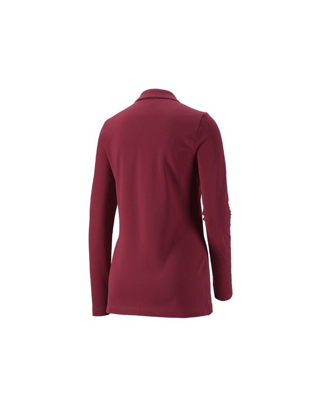 Koszulki | Pulower | Bluzki: e.s.Bluzka polo z piki, dł.ręk. cotton stretch,da. + bordowy 1