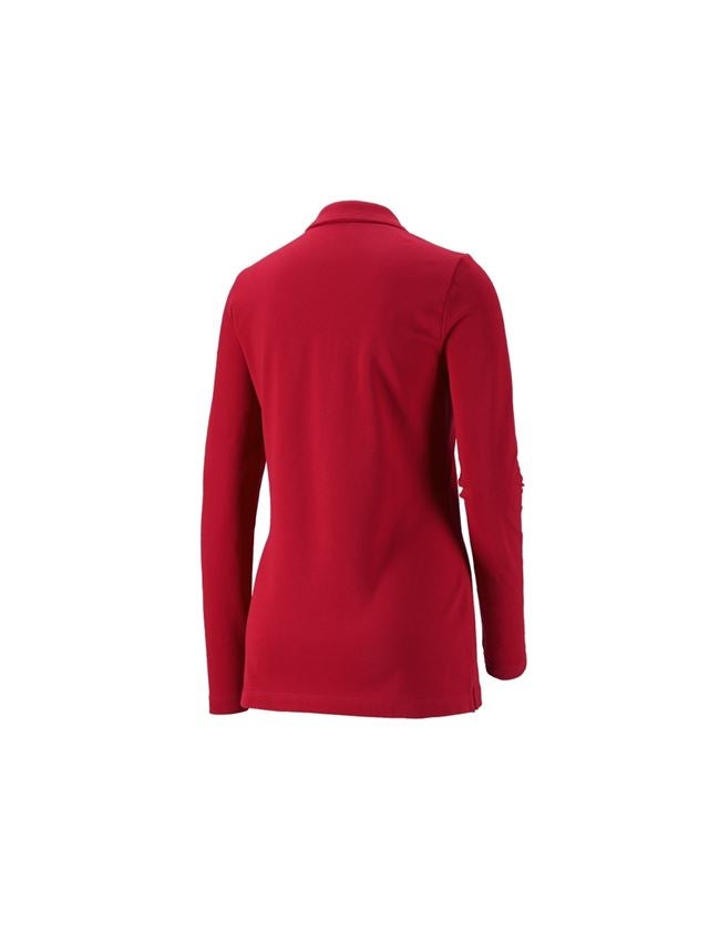 Koszulki | Pulower | Bluzki: e.s.Bluzka polo z piki, dł.ręk. cotton stretch,da. + ognistoczerwony 1