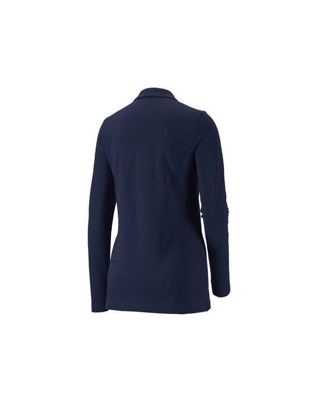 Koszulki | Pulower | Bluzki: e.s.Bluzka polo z piki, dł.ręk. cotton stretch,da. + granatowy 1