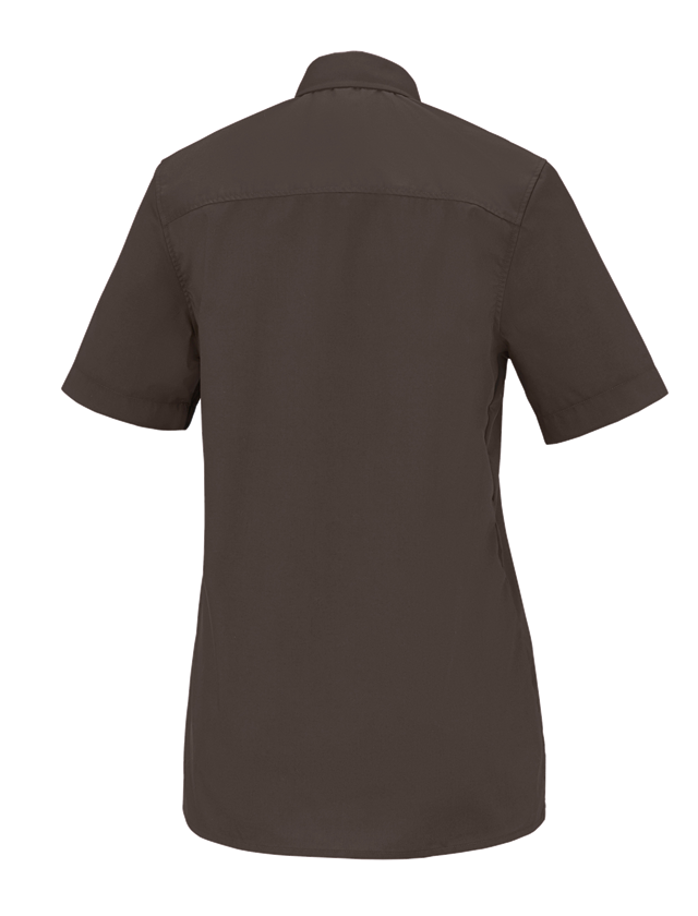 Koszulki | Pulower | Bluzki: e.s. Bluzka koszulowa kelnerska krótki rękaw + kasztanowy 1