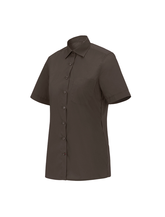 Koszulki | Pulower | Bluzki: e.s. Bluzka koszulowa kelnerska krótki rękaw + kasztanowy