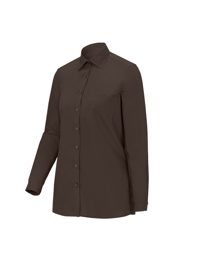 Koszulki | Pulower | Bluzki: e.s. Bluzka koszulowa kelnerska długi rękaw + kasztanowy