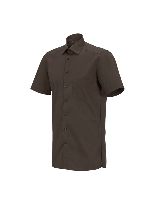 Koszulki | Pulower | Koszule: e.s. Koszula kelnerska krótki rękaw + kasztanowy