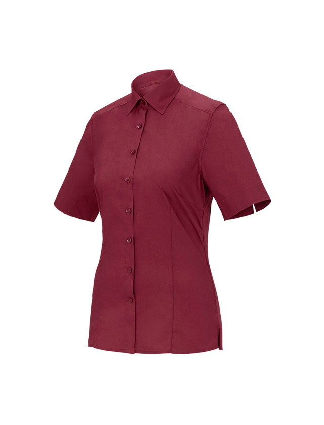 Koszulki | Pulower | Bluzki: Bluzka biznesowa e.s.comfort, krótki rękaw + rubinowy