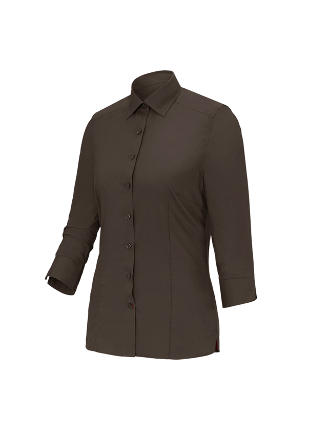 Koszulki | Pulower | Bluzki: Bluzka biznesowa e.s.comfort, rękaw 3/4 + kasztanowy
