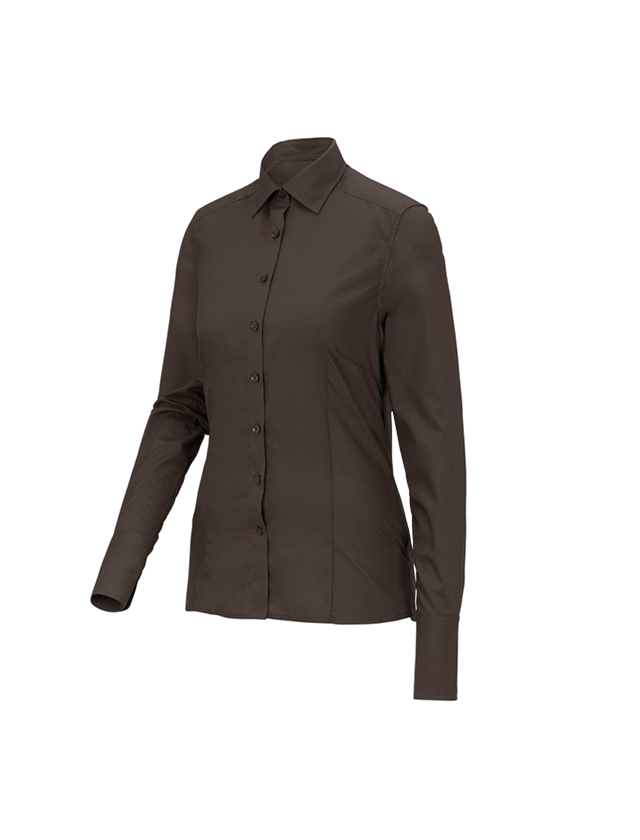 Koszulki | Pulower | Bluzki: Bluzka biznesowa e.s.comfort, długi rękaw + kasztanowy 1
