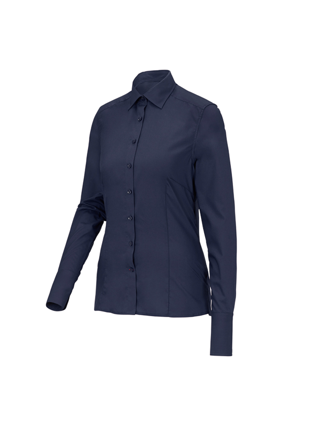 Koszulki | Pulower | Bluzki: Bluzka biznesowa e.s.comfort, długi rękaw + granatowy