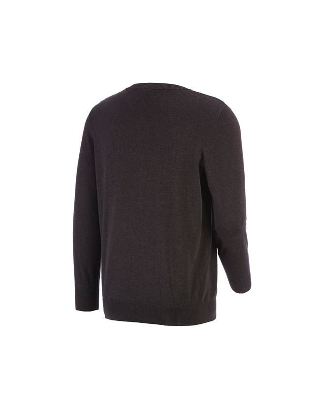 Koszulki | Pulower | Koszule: e.s. Sweter dzianinowy, okrągły dekolt + brązowy melanżowy 1