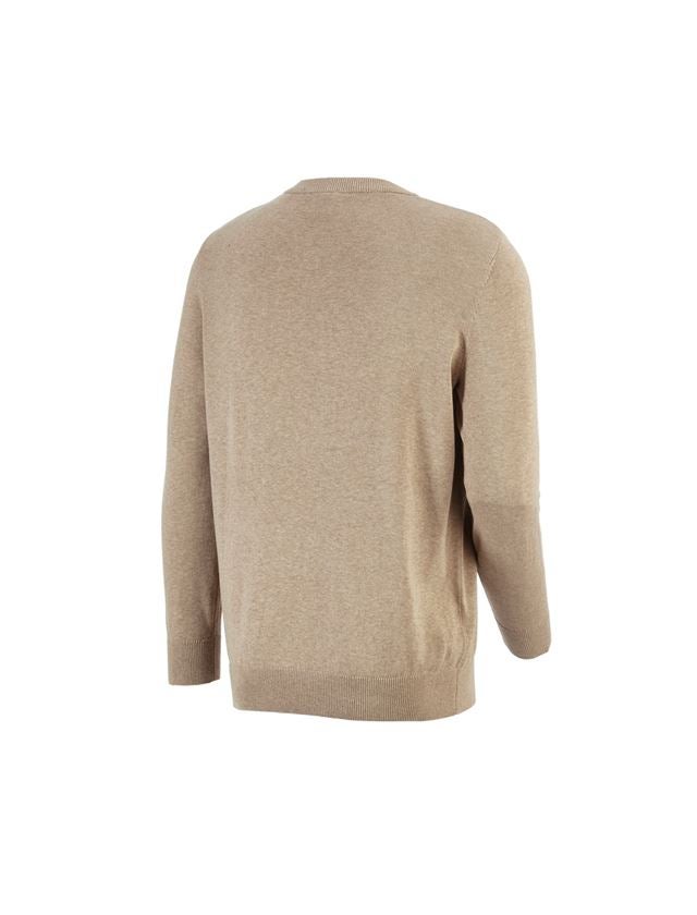 Koszulki | Pulower | Koszule: e.s. Sweter dzianinowy, okrągły dekolt + khaki melanżowy 1