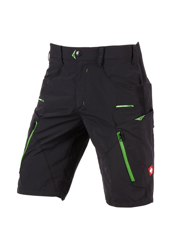 Spodnie robocze: e.s. Szorty funkcyjne Superlite + czarny/neonowy zielony 2