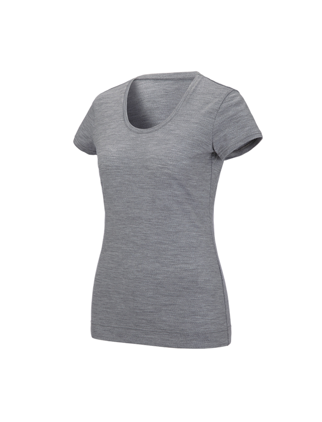 Koszulki | Pulower | Bluzki: e.s. Koszulka Merino light, damska + szary melanżowy