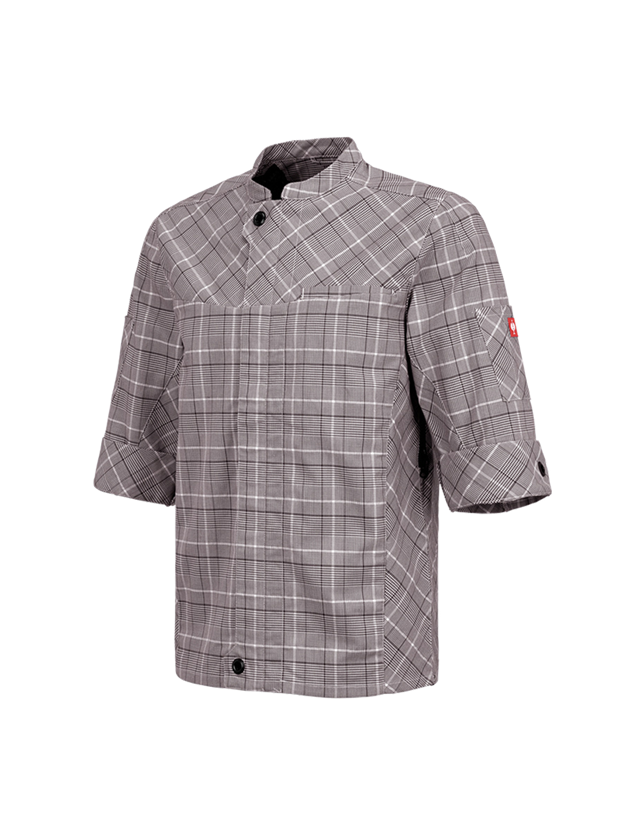 Koszulki | Pulower | Koszule: Bluza kucharska z krótkim ręk. e.s.fusion, męska + kasztanowy/biały