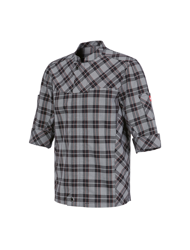 Koszulki | Pulower | Koszule: Bluza kucharska z krótkim ręk. e.s.fusion, męska + czarny/biały/czerwony