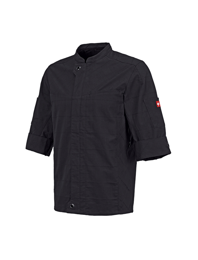 Kurtki robocze: Bluza kucharska z krótkim ręk. e.s.fusion, męska + czarny