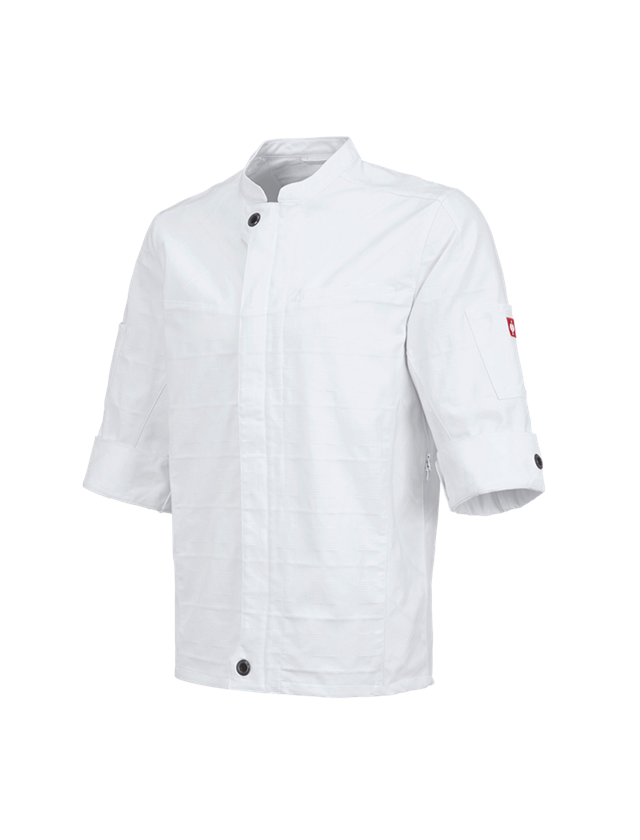 Tematy: Bluza kucharska z krótkim ręk. e.s.fusion, męska + biały