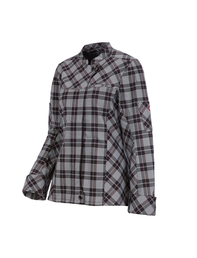 Koszulki | Pulower | Bluzki: Bluza kucharska z długim ręk. e.s.fusion, damska + czarny/biały/czerwony
