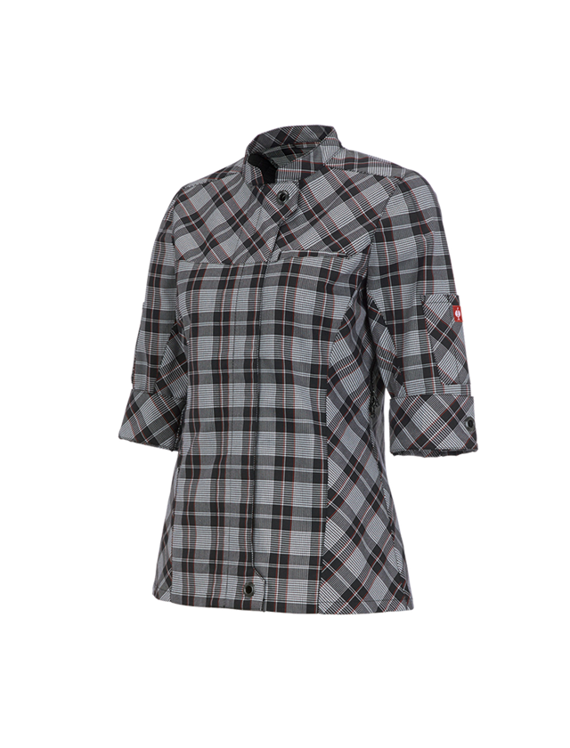 Koszulki | Pulower | Bluzki: Bluza kucharska rękaw 3/4 e.s.fusion, damska + czarny/biały/czerwony