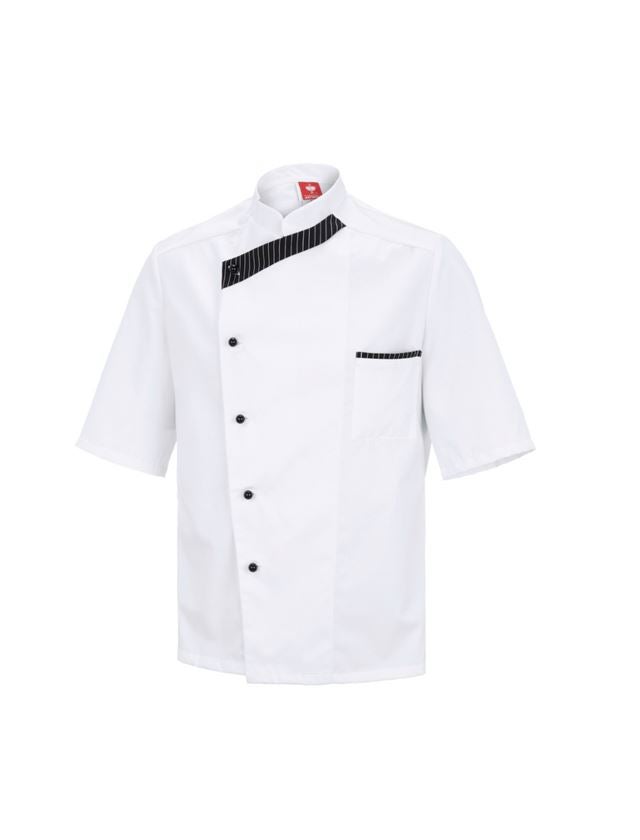 Koszulki | Pulower | Koszule: Bluza kucharska Elegance, rękaw 1/2 + biały/czarny