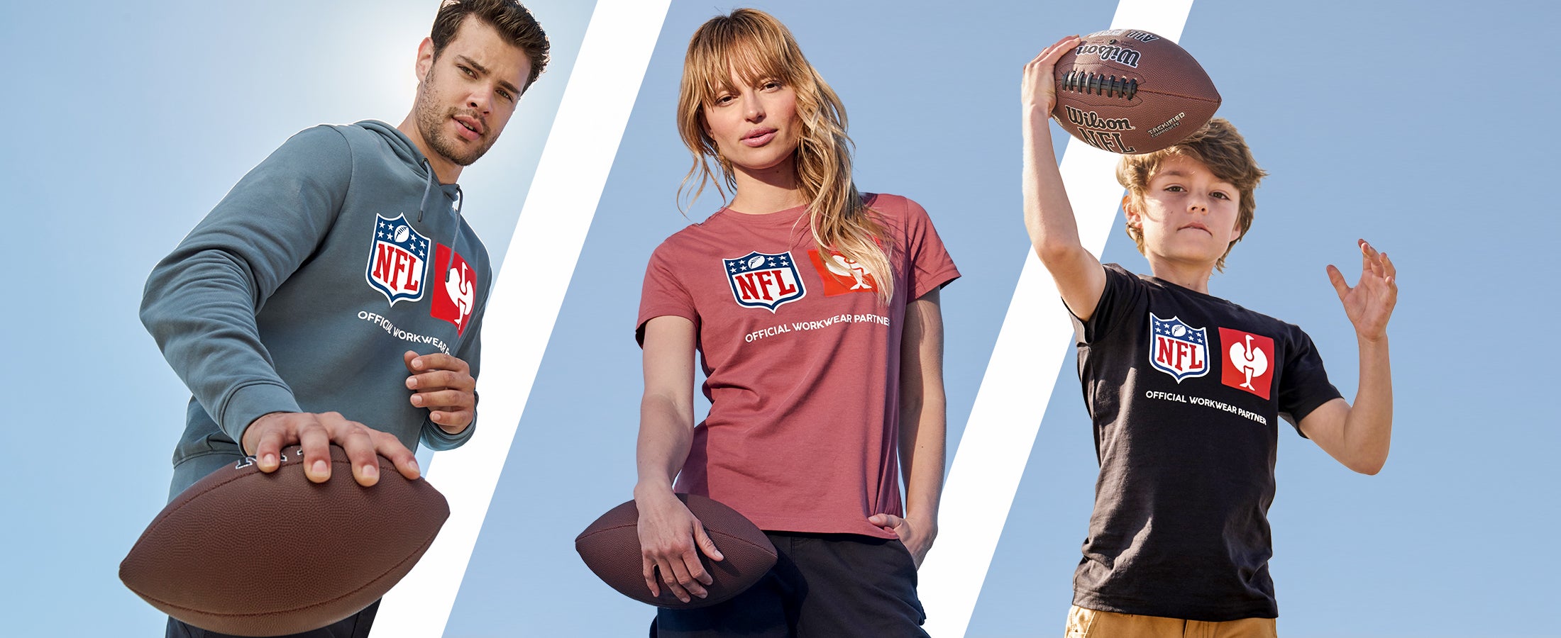 NFL X Strauss, Limited Edition, odzież na górną część ciała dla kobiet, mężczyzn i dzieci